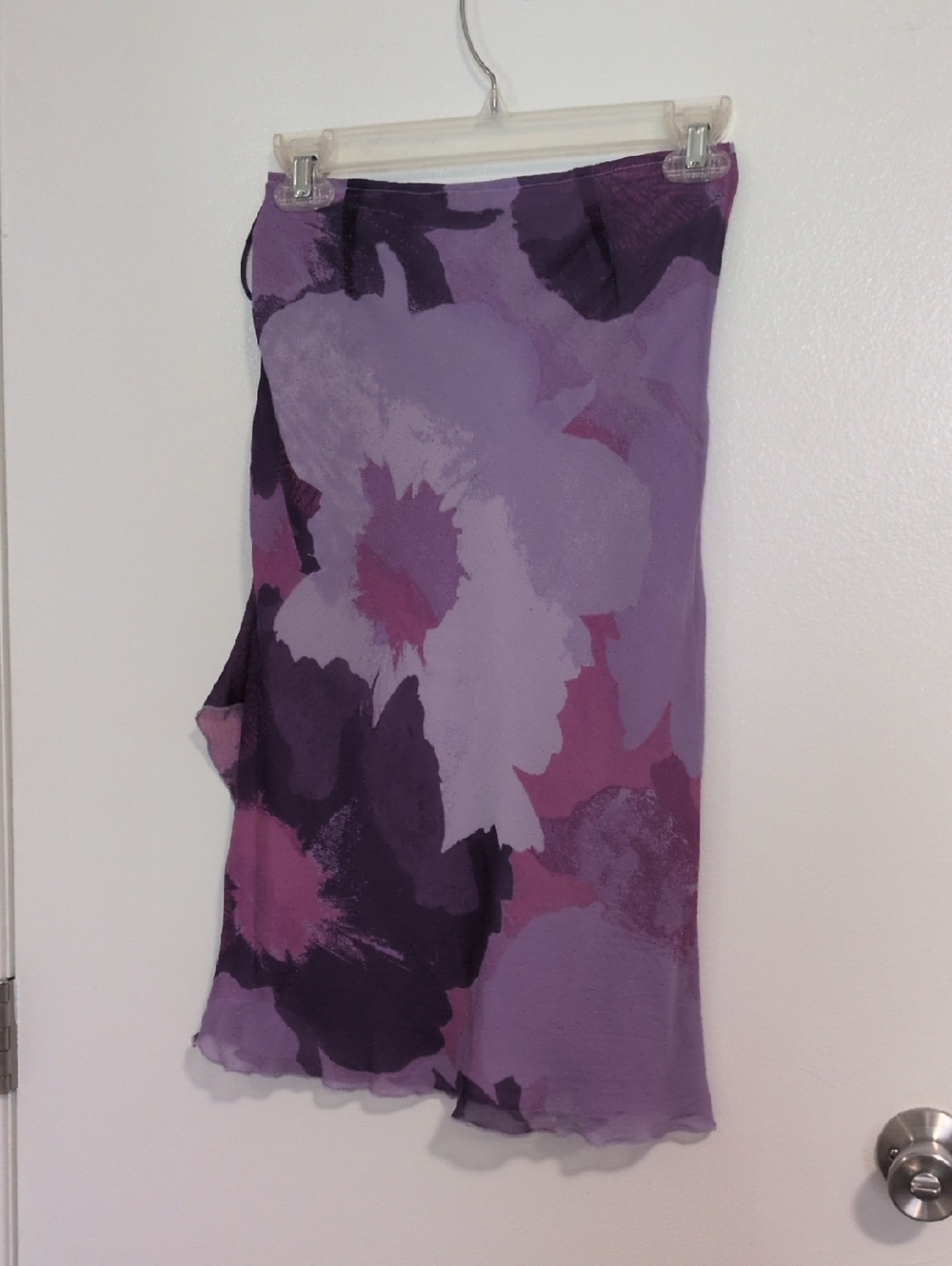 Vintage Express Purple Silk Wrap Skirt - Picture 7 of 11